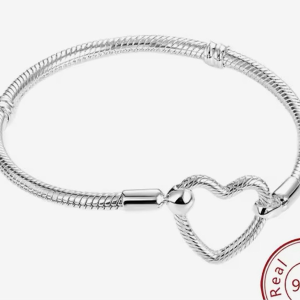 Sterling Silver Heart-Shaped Bracelet